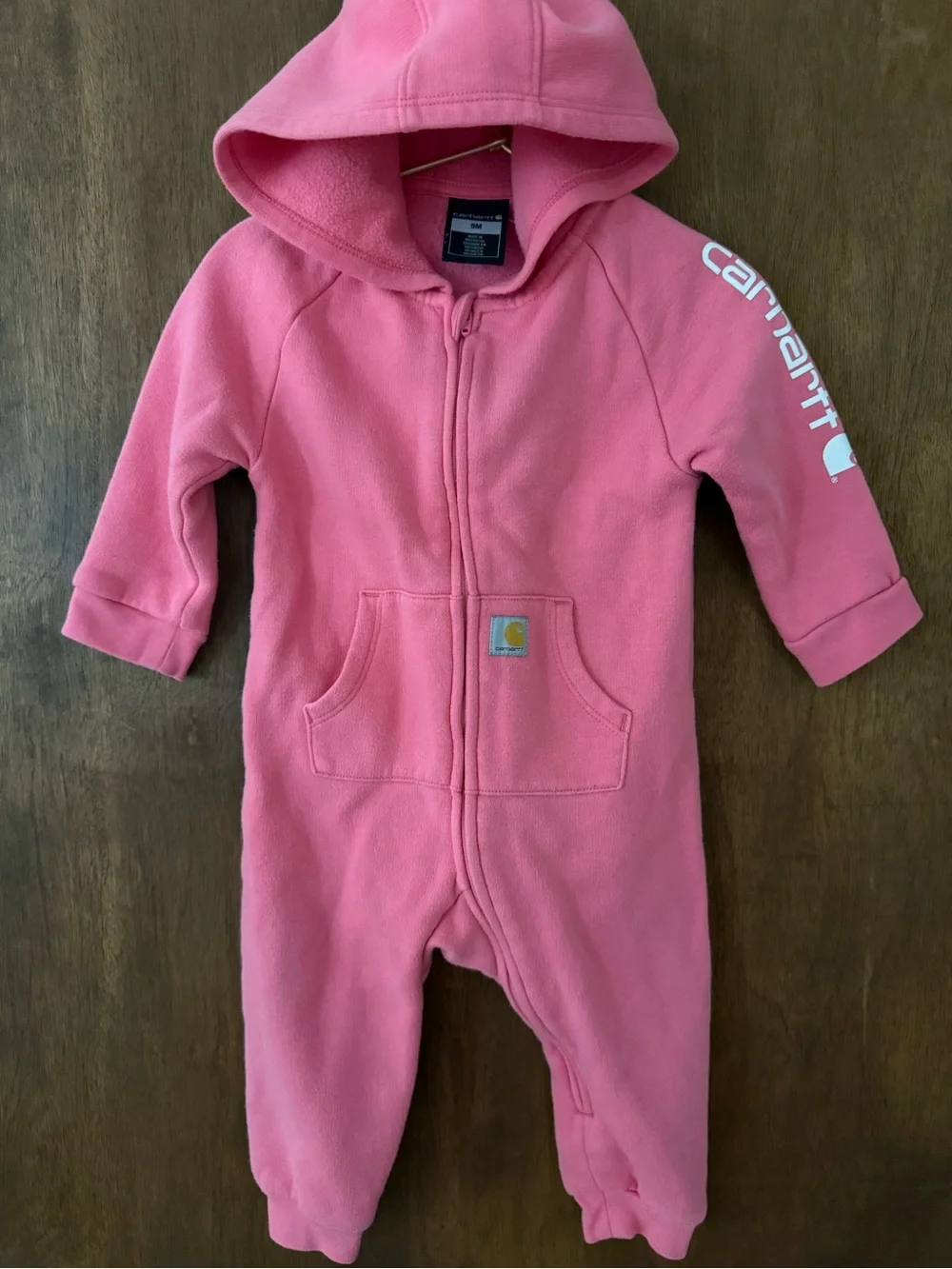 Carhartt Pink Hooded One-Piece Fleece for Kids